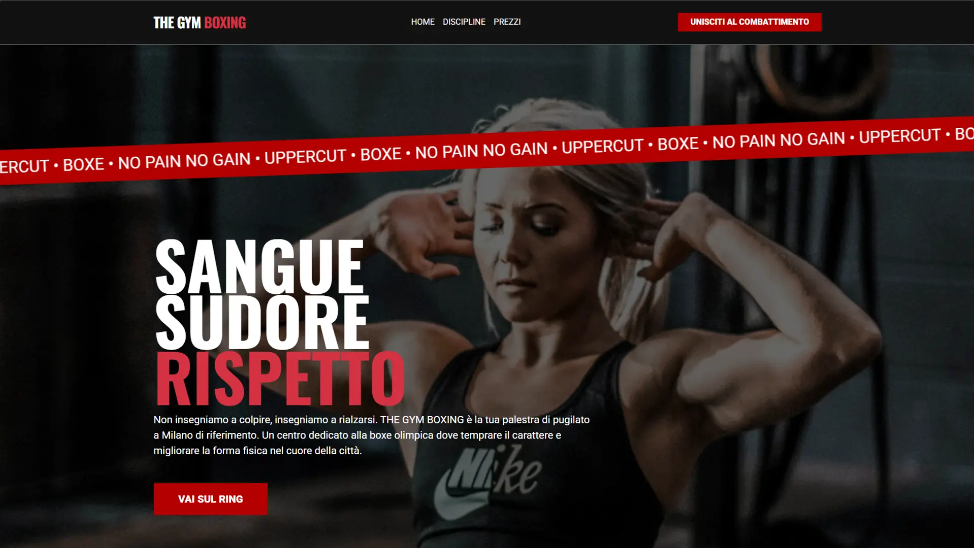 il pugno gentile | sito palestra | progetto sviluppo frontend